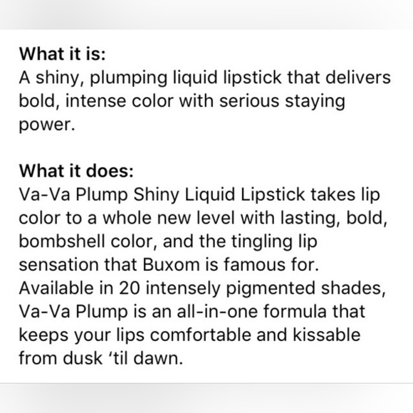 Lights Down | Va-Va Plump | Buxom Cosmetics | Brand New in Box | Authentic | NWT - Picture 6 of 14